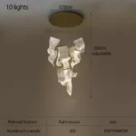 Led Modern Chandelier Living Room Decorative Lighting Duplex Rotary Staircase Chandelier Irregular Acrylic Restaurant Chandelier - Image 8