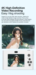 4K Digital Camera  24 Million Pixels Video Camcorder 16x Zoom Compact Cameras Auto Focus for Kids Adult Beginners Photograph - Image 16