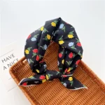 Floral Polka Dot Square Scarf Cotton Scarves Headband Headscarf Decoration Women Flower Kerchief Neckerchief Head Wrap Bandanas - Image 18
