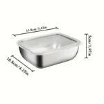 5PCS Stainless Steel Food Storage Containers Stackable Meal Prep Lunch Boxes for Kitchen Fridge Travel Kitchen Storage Solution - Image 6