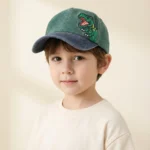 Children's Baseball Caps - Boys and Girls, Plaid Cotton Floppy Baseball Caps, Trendy Kids' Small Dinosaur Sun Protection Hats - Image 10