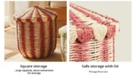 Large Laundry Basket Household Paper Based Compilation Laundry Basket Removable Bathroom Dirty Clothes Home Storage Baskets - Image 18