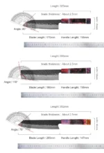 1-4 PCS Kitchen Knife set Damascus Steel Japanese chef Knife Santoku Knife Nakiri Knife kiritsuke knife Stable wood Handle - Image 15