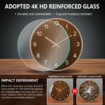 Modern Round Wall Clock Wooden Grain Non-Ticking Wall Clock for Living Room Bedroom Kitchen Office Home Decor Minimalist Style - Image 4