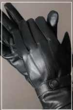 100% Genuine Leather Gloves for Men Winter Sheepskin Plus Fleece Real Leather Gloves Brown Man Outdoor Cycling Windproof Gloves - Image 6