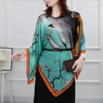 110*110cm Fashion Scarves Women Pullover scarf Shawl Print Silk Satin Hijab Female Bandana Luxury Brand Square Ladies bandanna - Image 8