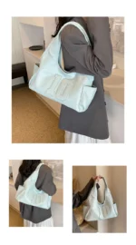 2024 New Women's Tote Bags Trendy Versatile Commuting Large Capacity One Shoulder Bag Summer Casual Solid Color Female Handbags - Image 20
