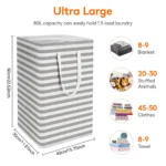 75L Large Collapsible Laundry Baskets with Handle Household Clothes Storage Basket Dirty Laundry Toys Storage Organization - Image 7