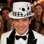 Top Hats for Men Playing Card Pattern Magician Costume Accessory Novelty Felt Hat For Stage Shows Cosplay Parties School Plays - Image 13