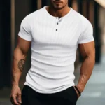 T Shirt Men Casual Short Sleeve Muscle Joggers Bodybuilding Tshirt Male Gym Fitness Tops Tee Streetwear Slim Fit Summer T-shirt