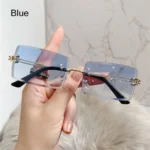 Retro Eyewear UV400 Rectangle Sunglasses Sunglasses for Women Vintage Sunglasses Frameless Sunglasses - Image 19