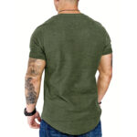 Men's Sports T-shirt Slim Fit O-neck Short Sleeve Muscle Fitness Casual Hip Hop Top Summer Fashion Basic Solid Crew T-shirt - Image 16