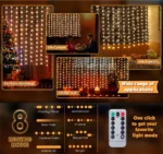Christmas Lights LED Fairy String Curtain Lights 8 Mode Remote USB Festoon Christmas Decor For Home Holiday New Year Lamp - Image 6