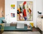 Colorful Textured Wall Art Abstract Handmade Painting On Canvas Large Wall Decor Room Decoration For Living Room Bedroom Picture - Image 19