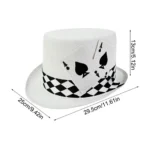 Top Hats for Men Playing Card Pattern Magician Costume Accessory Novelty Felt Hat For Stage Shows Cosplay Parties School Plays - Image 8
