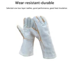 Fire Resistant Gloves Durable,Cowhide Leather Gloves,Long Welding Gloves,Non-Slip,Men's Cowhide Work Gloves - Image 16