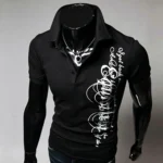 Polo-shirts  America Retro Street Minimalist and Fashionable Hip Hop Y2K Print Polo Shirt Men's Polo Summer - Image 2