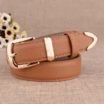 Women's Trousers Belt  Leather Trend White Belt Fashion High Quality Trouser Belts Solid Vintage Pin Buckle Ladies Strap LB2146- - Image 5