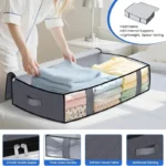 4 Pack Under Bed Storage Containers Blanket Storage Bag Shoe Storage And Organization Space-Saving Bedding Organizer For Bedroom - Image 12