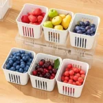 1 Set of Food Storage Containers Square Transparent Compartments for Refrigerators, Salad, Fruit, Vegetable And Condiment Boxes - Image 5