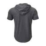 Men T Shirts  Summer Slim Fitness Hooded Short-Sleeved Bodybuilding Quick Dry Tshirt Male Gym Clothes Breathable Sports Tops - Image 6