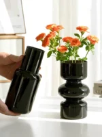 Retro Irregular Home Glass Vase Living Room Dining Table LLuxury Decoration Flower Vases - Image 3