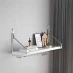 Wooden Material Wall Shelf Wall Mounted Hanging Organizers Storage Shelf No-Punch Design Bookshelf Living Room - Image 14