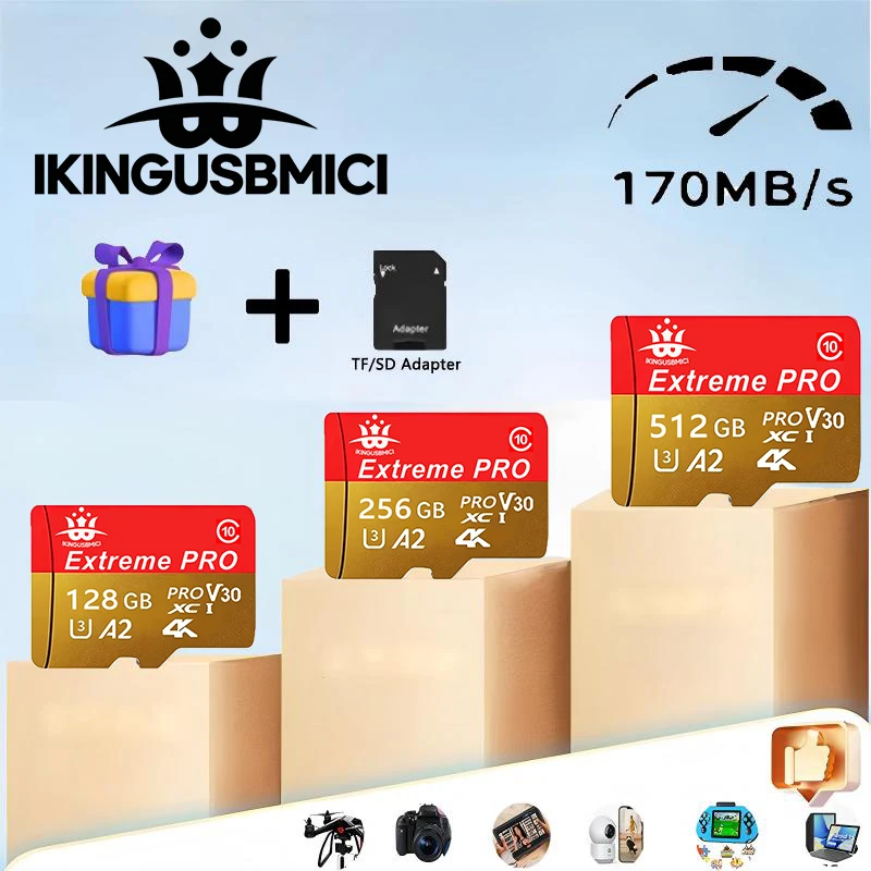S2be913887f684183aa93210a6a0164a6g.webp Micro Memory Card 64GB/256GB/32GB/16GB/512GB SD Cards TF Cards Flash Card Premium Quality for Mobile Phone - Image 1