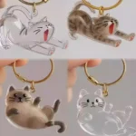 Cat Hair Storage Box Cat Accessories Cute Cat Supplies Clear Cat Fur Keychain Pet Gifts Cat Memorial Gifts Keychains - Image 2