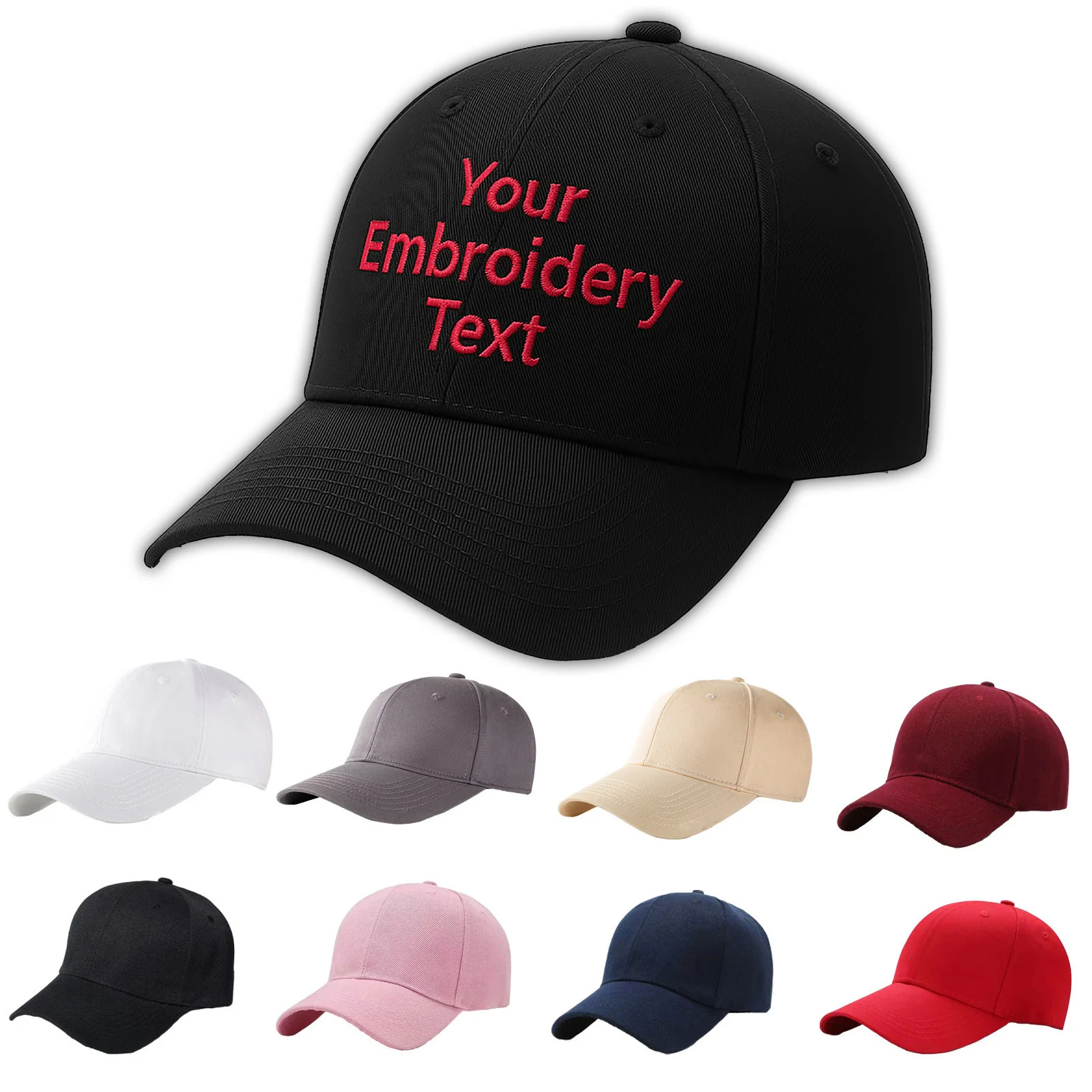 S2c2ee80d57ef49aeb3778303522e6fb9m.webp Custom Baseball Caps Cotton Hat Embroidered with Text/Letter Adjustable Personalised Baseball Caps for Men,Women - Image 1