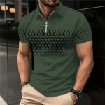 Summer T Shirts for Men 2024 Short Sleeve Men's Clothing Collar 3D Printing Plain Shirt Striped Polo Tees Fashion Pullover Tops - Image 6