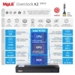 MeLE Overclock X2 Mini PC,N150 16GB 512GB Micro Desktop Computer, 4K Triple Display, All-in-one USB-C, USB3.2/WiFi/BT/Ethernet - Image 3