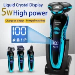 Electric Shaver for Men's Rechargeable Waterproof Electric Razor Beard Trimmer Wet-Dry Dual Use Shaving Machine Facial Epilato - Image 2