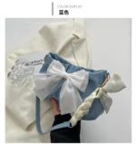 Lovely Bow Handbags for Girls Ladies Fashion Pleated Shoulder Bags for Women Simple Design Female Underarm Bag Casual Tote Purse - Image 45
