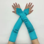 Ladies' Gloves, Long Hook-Finger Tinted Gloves, Ball Gloves, Bride's Wedding Dress Gloves, Sun-Protective Fashion Gloves C101 - Image 45