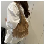 Large Capacity Casual Solid Retro Tassel Tote Bags Hot Sale Versatile Underarm Women's Bag Concise Advanced Sense Shoulder Bags - Image 31
