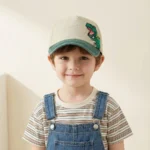 Children's Baseball Caps - Boys and Girls, Plaid Cotton Floppy Baseball Caps, Trendy Kids' Small Dinosaur Sun Protection Hats - Image 9
