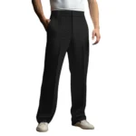 Men Waffle Dress Pants Casual Business Suit Trousers Wide Leg Trousers with Belt Loop for Office Dating Vacation Daily Wear - Image 9