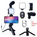 Smartphone Vlogging Kit for iPhone Android with Tripod Mini Microphone Starter Vlog kit for Live Stream Video YouTube - Image 7
