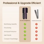 Hair Straightener Brush with LCD Display Cordless USB Charging Straightener Portable Mini Straightening Brush for Home Travel - Image 6