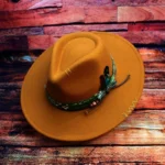 Fedoras felt hats men Actors perform hat Homburg Panama Props Western black green women's Headwear Decorate dancing party caps - Image 2