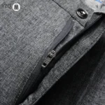 Daily Versatile Male Formal Trousers Stable Waist Breathable Linen Textured Fabric Office Wedding Multi Scene Long Pants - Image 5