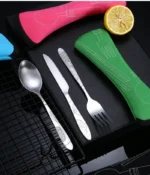 Portable Dinnerware Set - Ultra-Portable, Vibrant Printed, Stainless Steel Cutlery Set with Knifes, Fork, Spoon Carrying Bag - Image 22