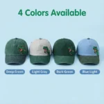 Children's Baseball Caps - Boys and Girls, Plaid Cotton Floppy Baseball Caps, Trendy Kids' Small Dinosaur Sun Protection Hats - Image 15