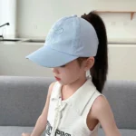 Kids Baseball Caps  Children Love Embroidery Breathable High Ponytail Baseball Caps Adjustable Summer UV Protection Snapback Hat - Image 22