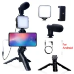 Smartphone Vlogging Kit for iPhone Android with Tripod Mini Microphone Starter Vlog kit for Live Stream Video YouTube - Image 9