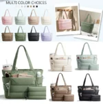 Tote Bag for Women, Lightweight Puffy Tote Bag with Compartments Shoulder Bag Handbag for Travel, Work, Gym - Image 17