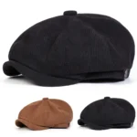 Unisex Corduroy Newsboy Caps Men British Painters Hats Spring and Autumn Berets Hip Hop Berets