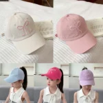 Kids Baseball Caps  Children Love Embroidery Breathable High Ponytail Baseball Caps Adjustable Summer UV Protection Snapback Hat - Image 16