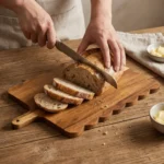 Scalloped Edge Wood Cutting Board Rustic Natural Chopping Board Intricate Handle Thickened Service Tray Cutting Meat - Image 13